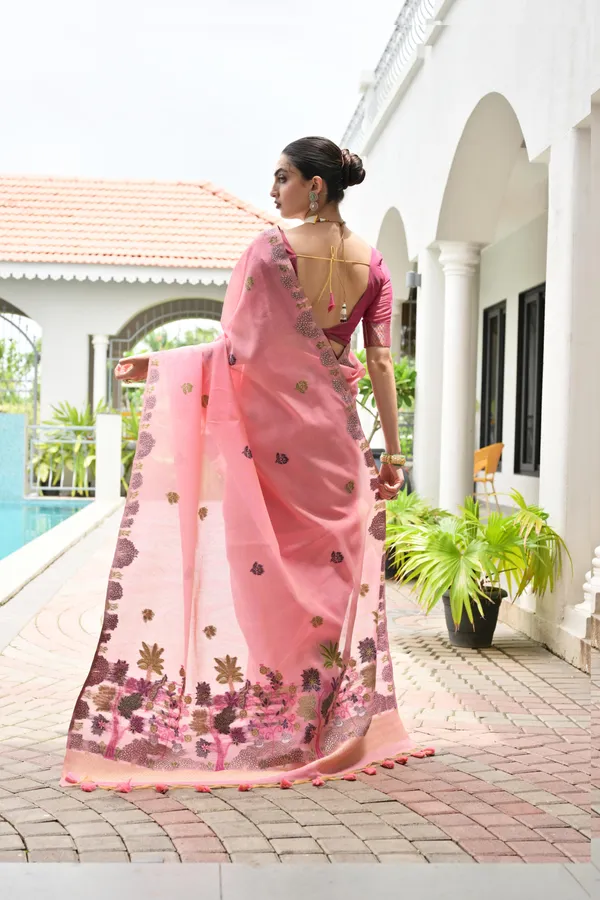 Pink_Pure_Cotton_Saree_For_Women