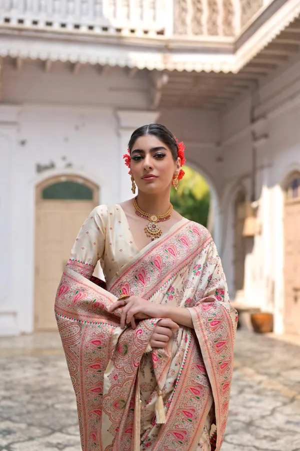 Cream_Art_Silk_Saree_For_Women