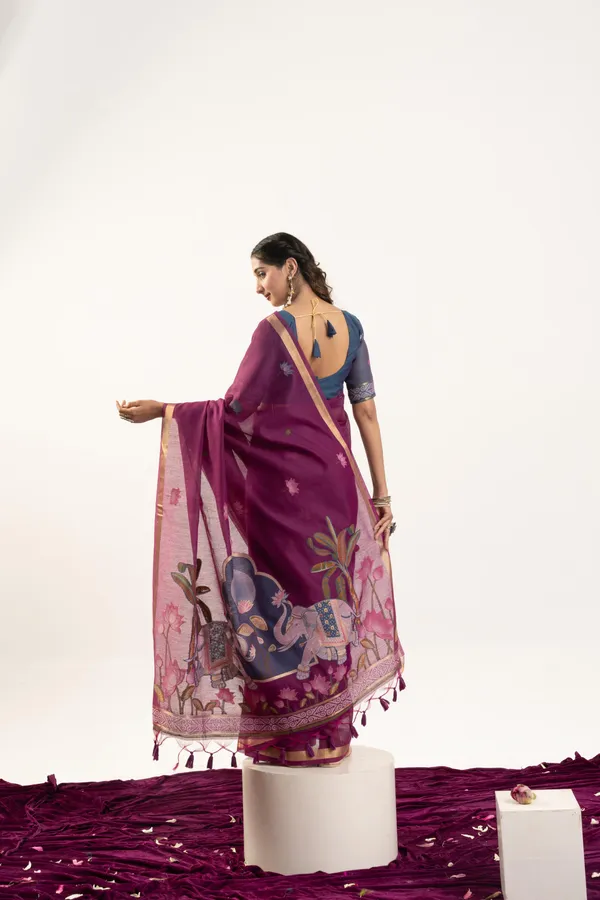Purple_Pure_Cotton_Saree_For_Women