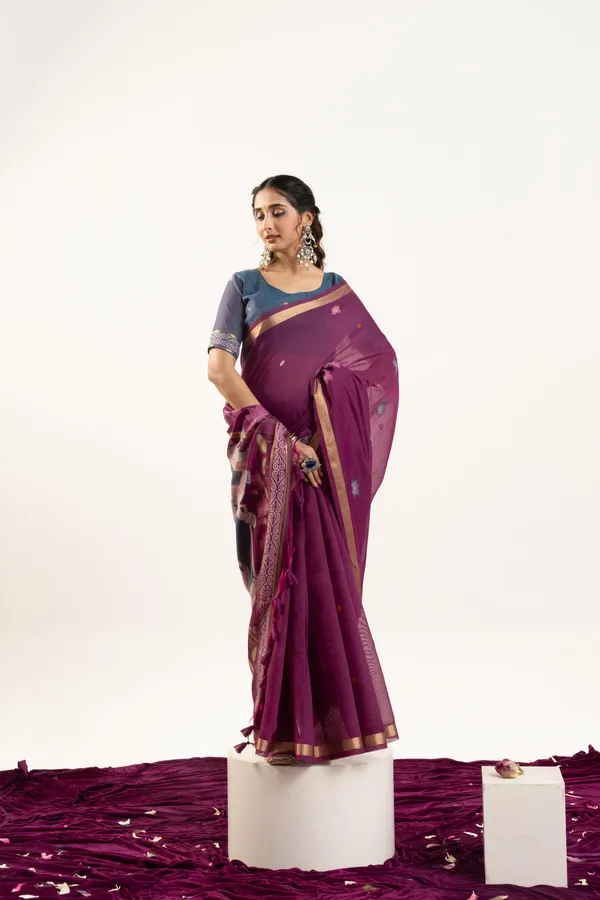 Purple_Pure_Cotton_Saree_For_Women