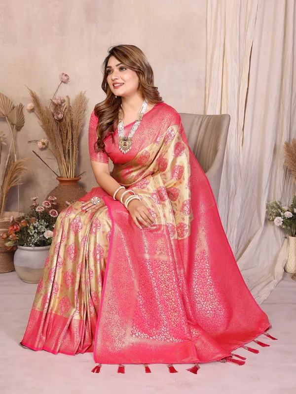 Pink_Tissue_Saree_For_Women
