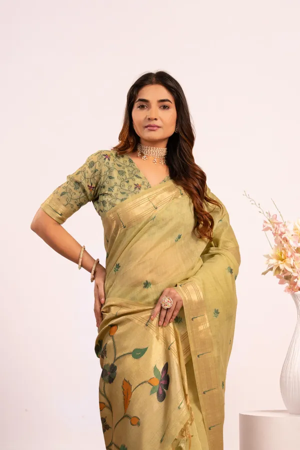 Green_Pure_Cotton_Saree_For_Women