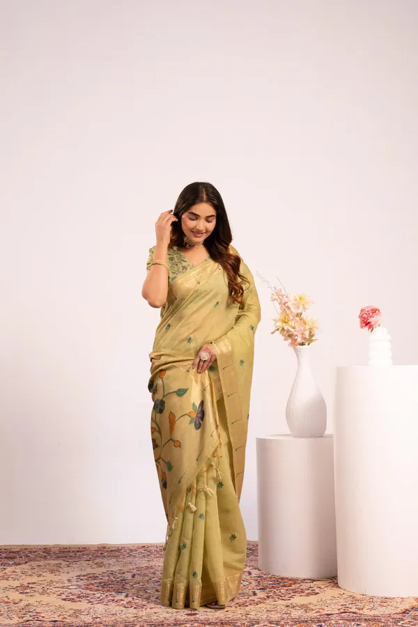 Green_Pure_Cotton_Saree_For_Women