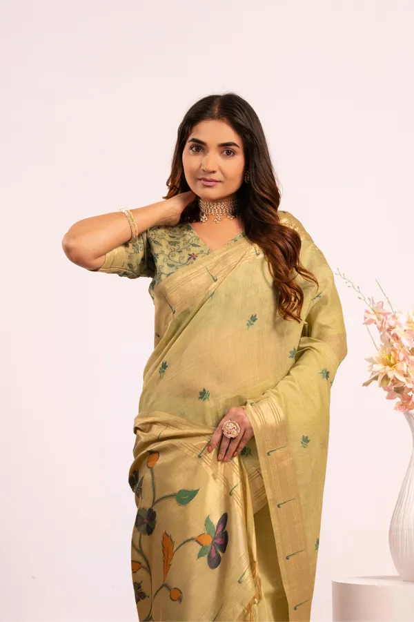 Green_Pure_Cotton_Saree_For_Women