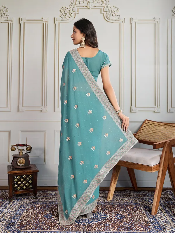 Magenta_Poly_Georgette_Saree_For_Women