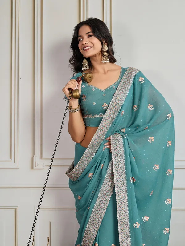 Magenta_Poly_Georgette_Saree_For_Women