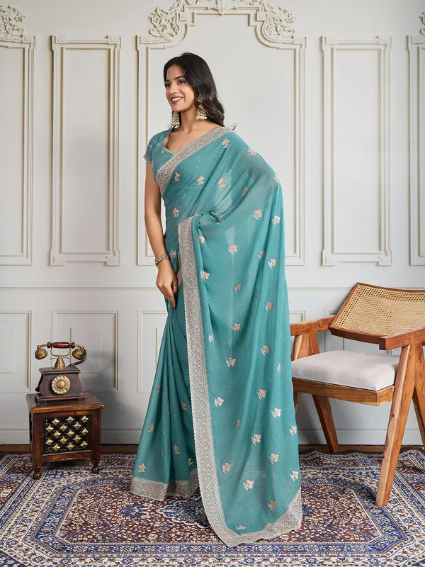 Magenta_Poly_Georgette_Saree_For_Women