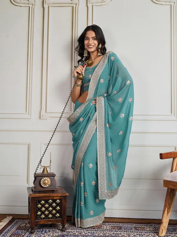 Magenta_Poly_Georgette_Saree_For_Women