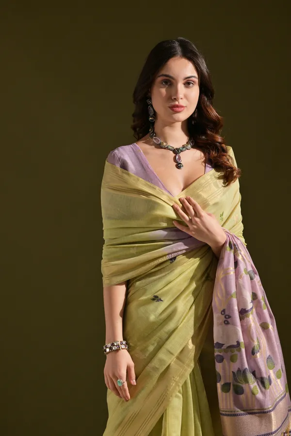 Green_Muga_Pure_Cotton_Saree_For_Women