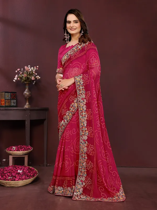 Pink_Poly_Georgette_Saree_For_Women