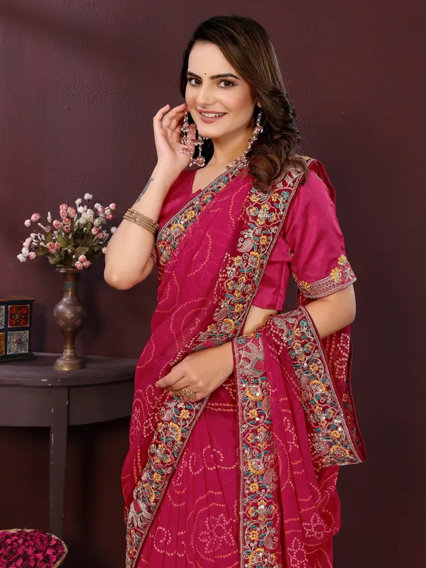Pink_Poly_Georgette_Saree_For_Women
