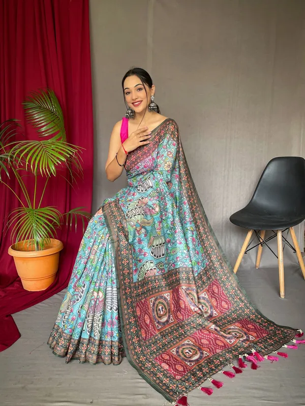 Ocean_Blue_Art_Silk_Saree_For_Women