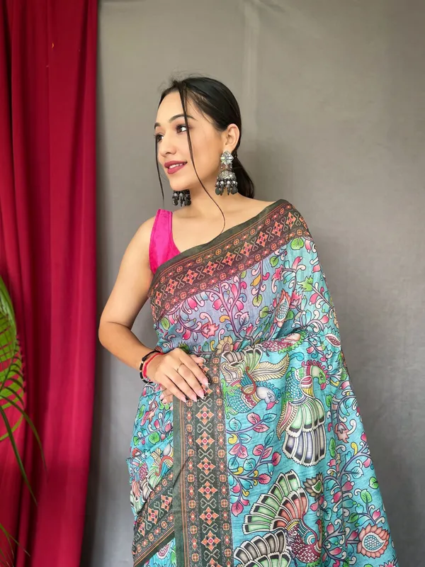 Ocean_Blue_Art_Silk_Saree_For_Women
