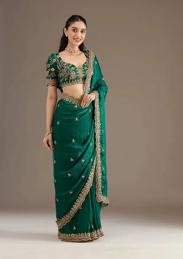 Green_Pure_Chiffon_Saree_For_Women