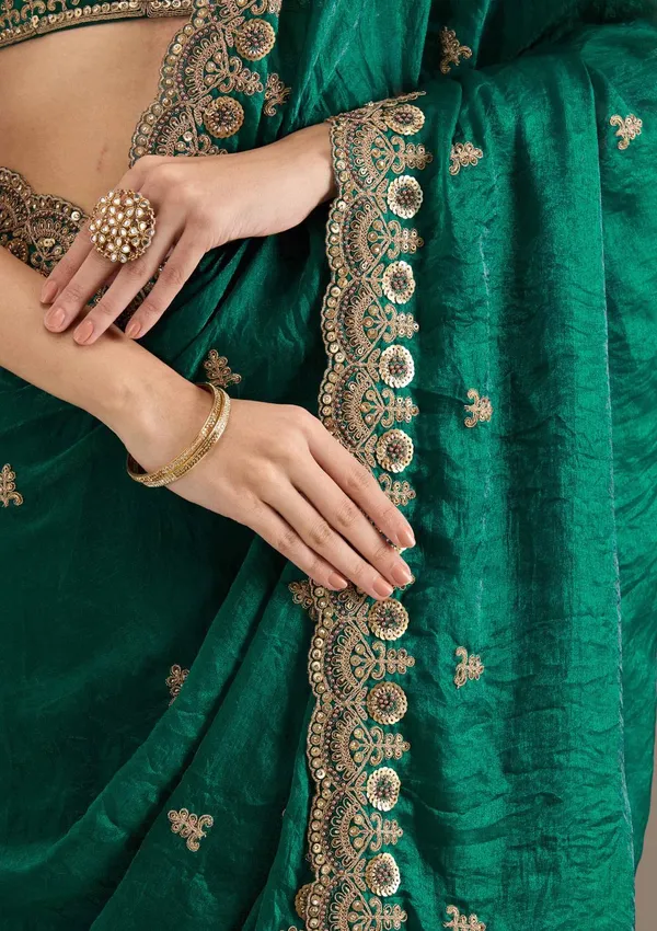 Green_Pure_Chiffon_Saree_For_Women