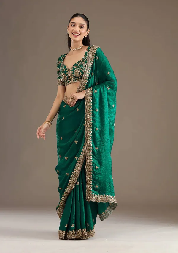 Green_Pure_Chiffon_Saree_For_Women