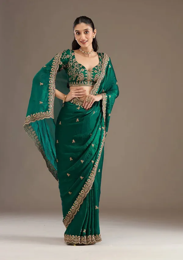 Green_Pure_Chiffon_Saree_For_Women