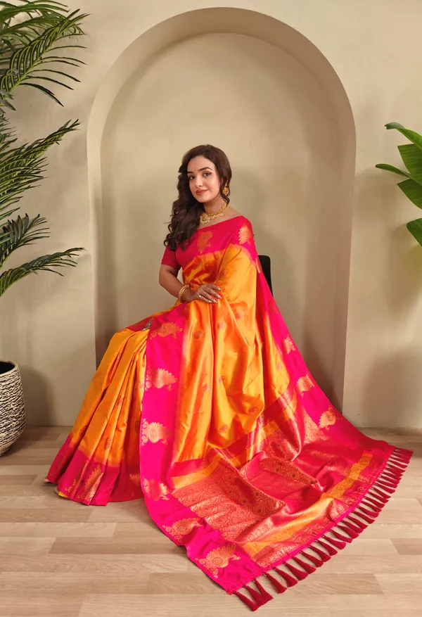 Orange_Art_Silk_Saree_For_Women