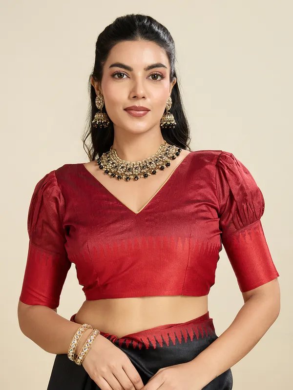 Black_Silk_Blend_Saree_For_Women