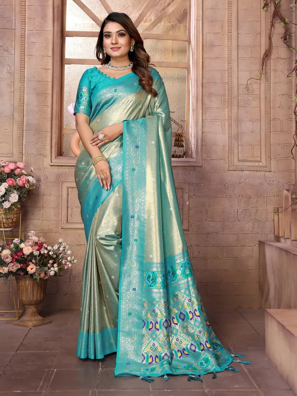 Blue_Tissue_Saree_For_Women