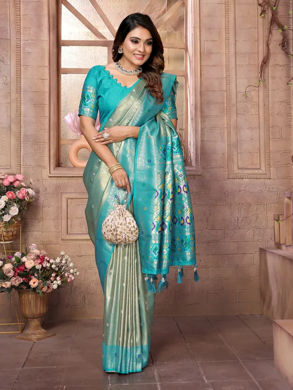 Blue_Tissue_Saree_For_Women