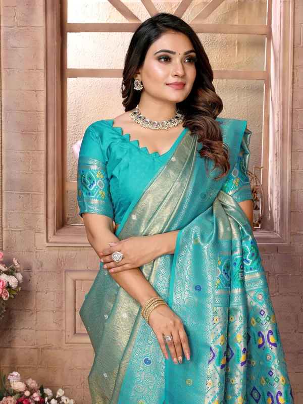 Blue_Tissue_Saree_For_Women