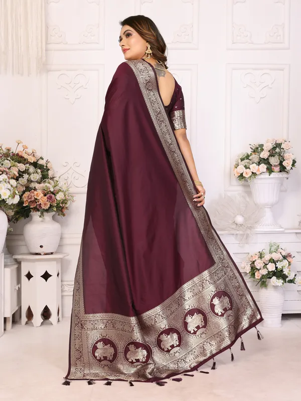 Maroon_Art_Silk_Saree_For_Women