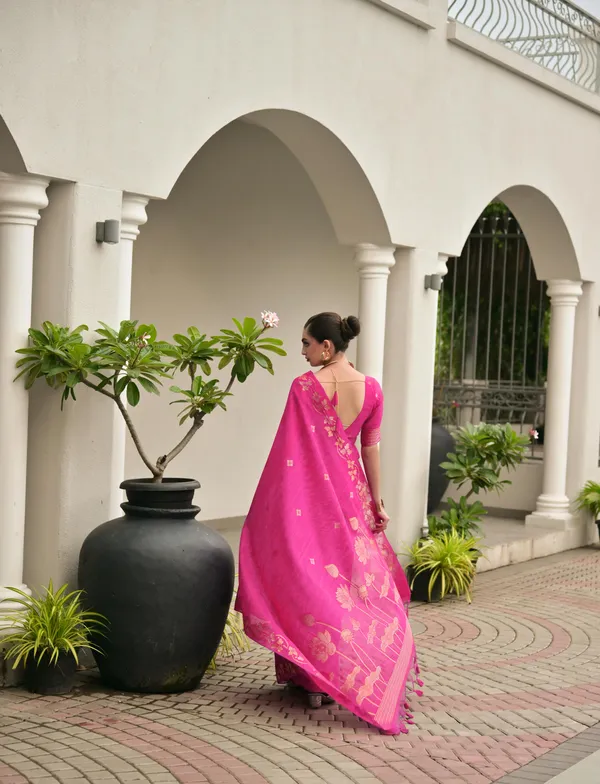 Pink_Jute_Silk_Saree_For_Women