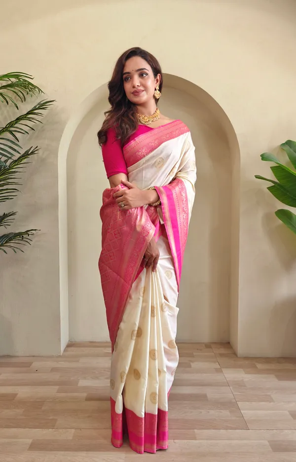 Off_White_Art_Silk_Saree_For_Women