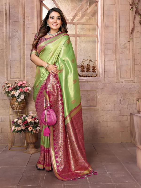Pink_Tissue_Saree_For_Women