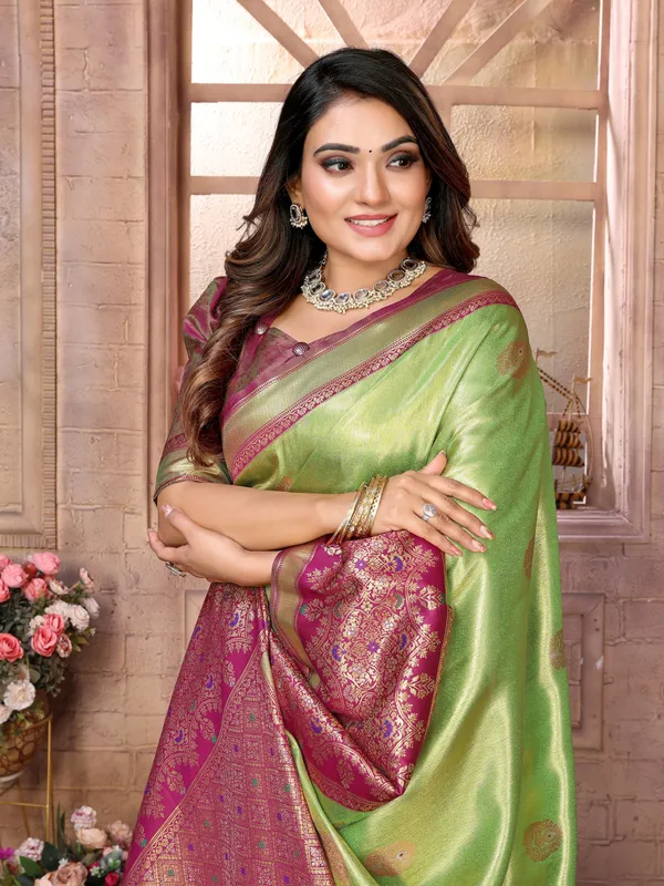 Pink_Tissue_Saree_For_Women