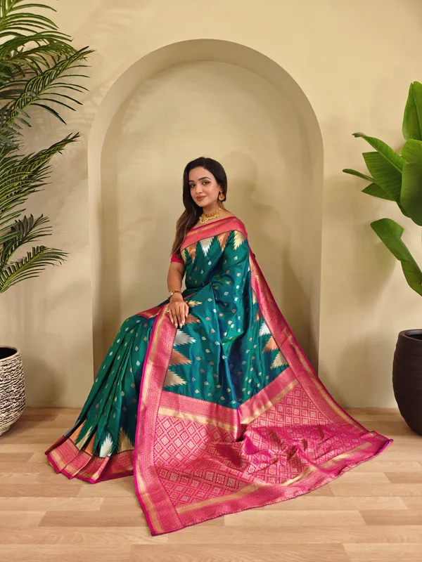 Fluorescent_Green_Art_Silk_Saree_For_Women