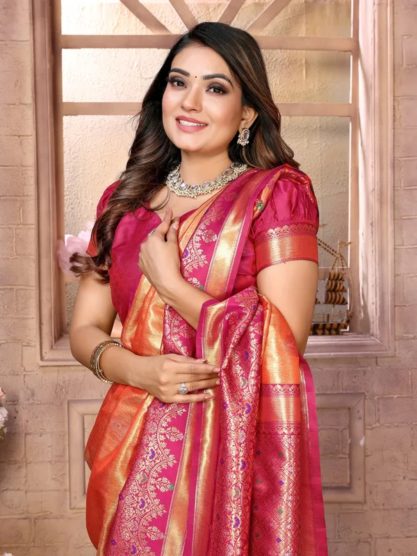 Orange_Tissue_Saree_For_Women