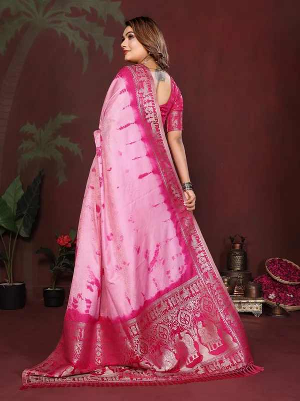 Pink_Satin_Saree_For_Women