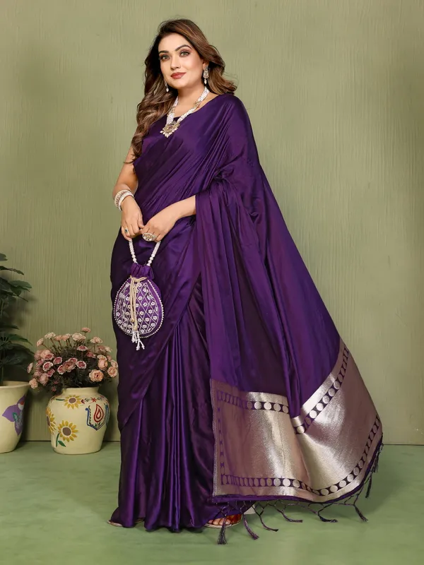Purple_Satin_Saree_For_Women