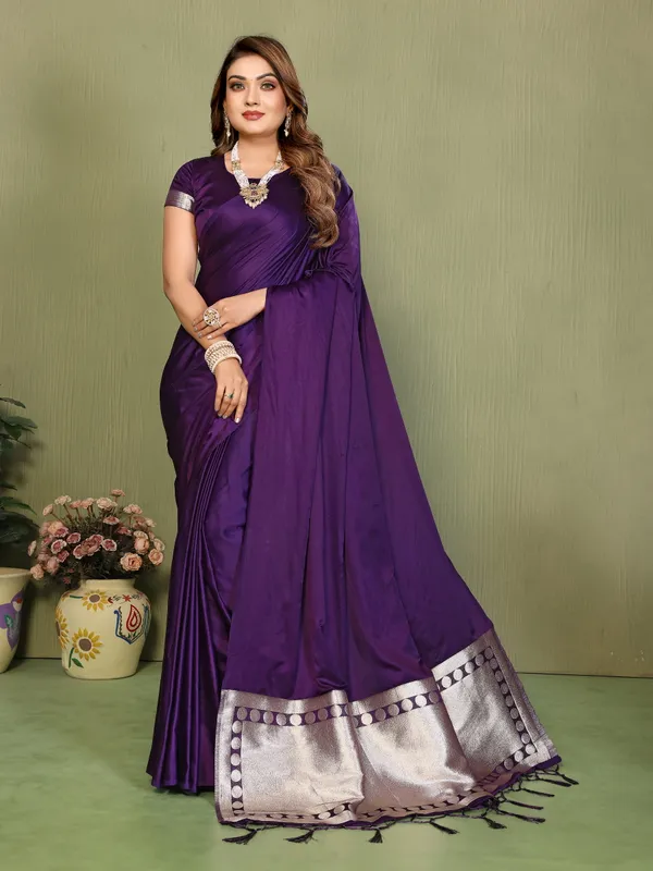 Purple_Satin_Saree_For_Women