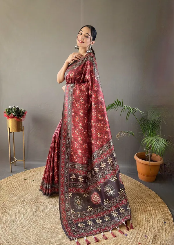 Maroon_Art_Silk_Saree_For_Women