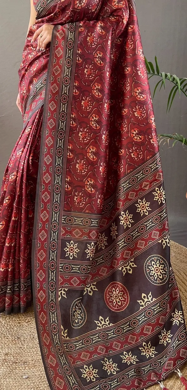 Maroon_Art_Silk_Saree_For_Women