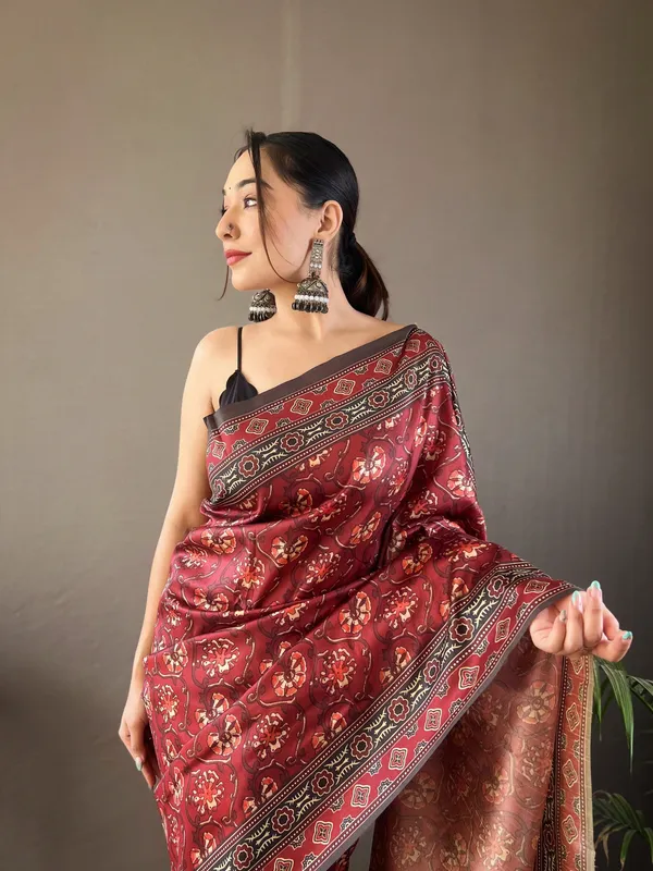 Maroon_Art_Silk_Saree_For_Women