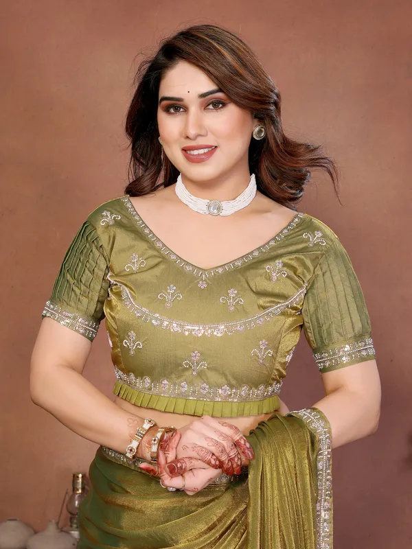 Olive_Pure_Chiffon_Saree_For_Women