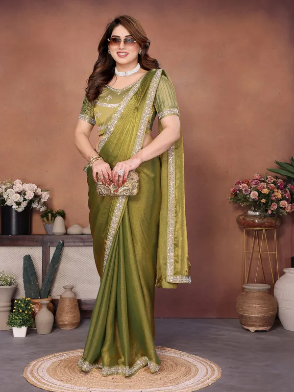 Olive_Pure_Chiffon_Saree_For_Women