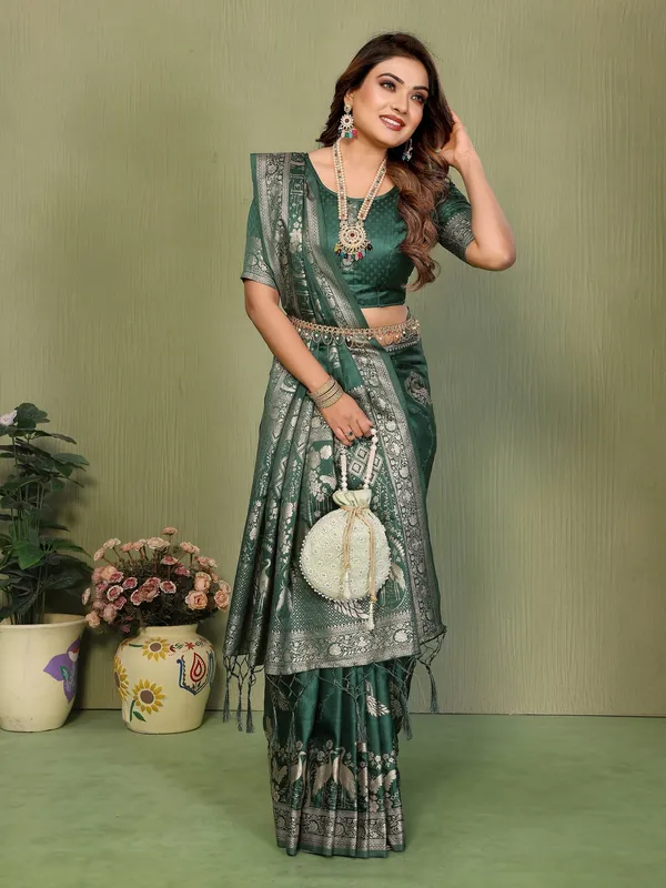 Green_Satin_Saree_For_Women