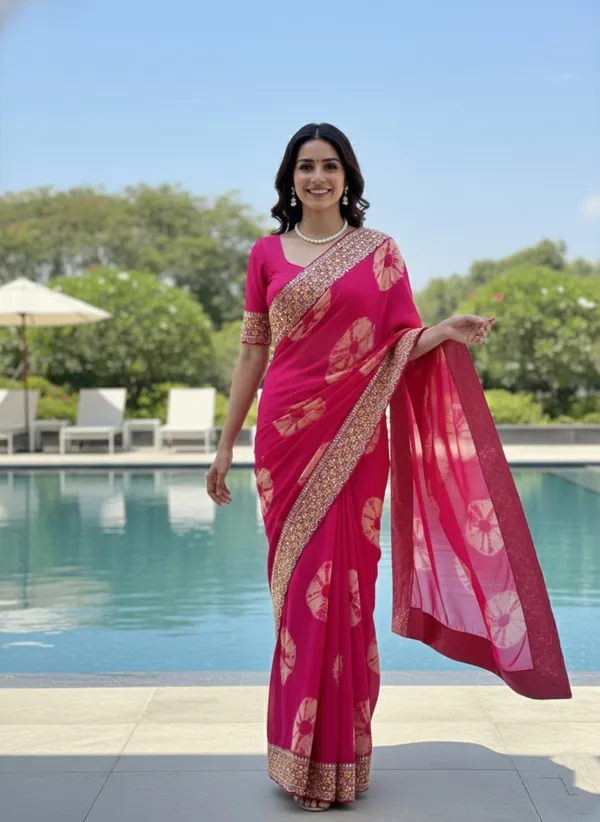 Fuchsia_Pure_Georgette_Saree_For_Women