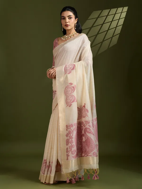 Pink_Muga_Pure_Cotton_Saree_For_Women