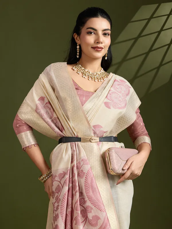Pink_Muga_Pure_Cotton_Saree_For_Women