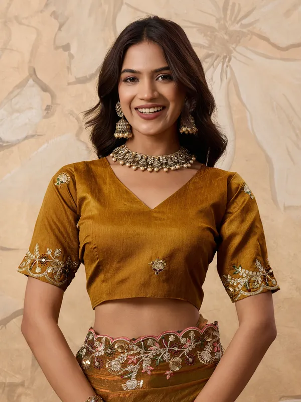 Mustard_Pure_Chiffon_Saree_For_Women