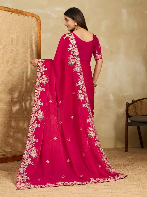 Fuchsia_Pure_Chiffon_Saree_For_Women