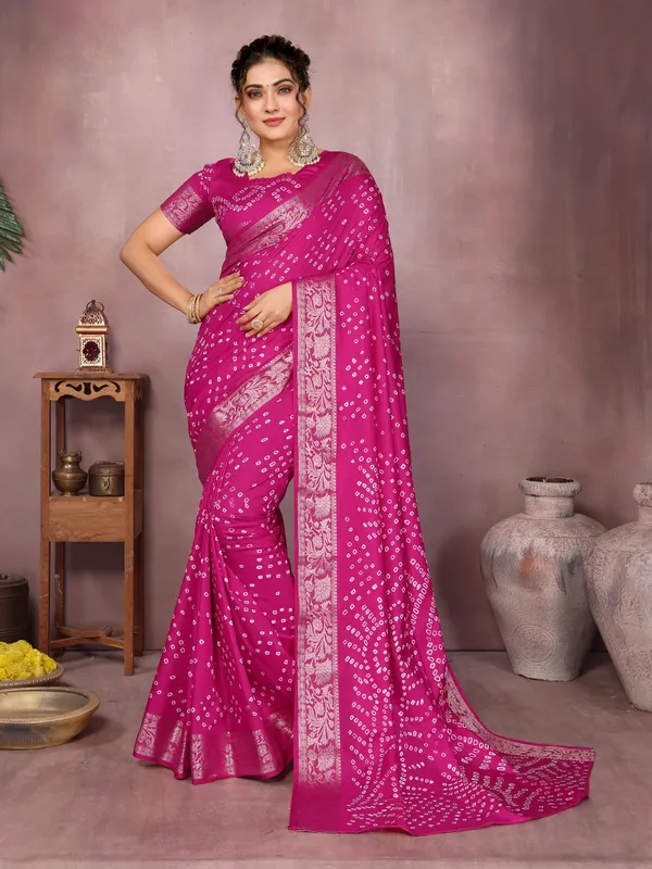 Fuchsia_Silk_Blend_Saree_For_Women