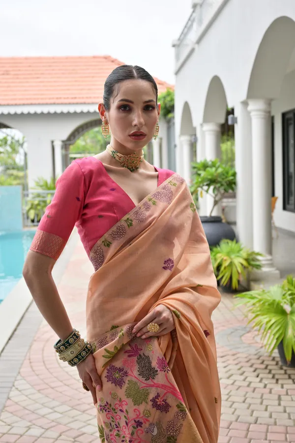 Orange_Pure_Cotton_Saree_For_Women