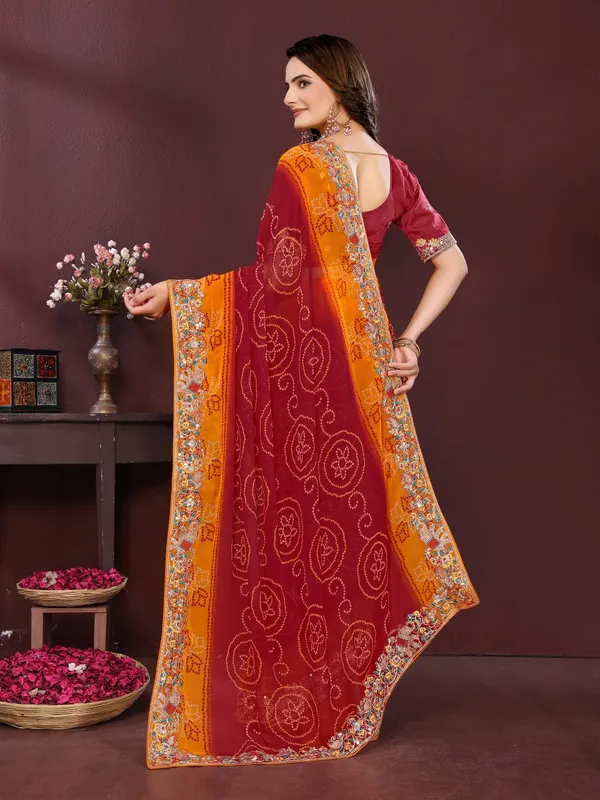 Maroon_Poly_Georgette_Saree_For_Women